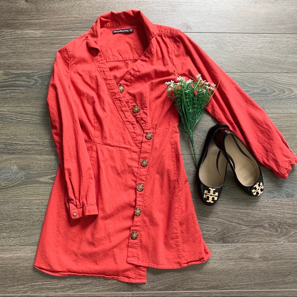 (Size XSP) A&F Long Sleeve Button Dress